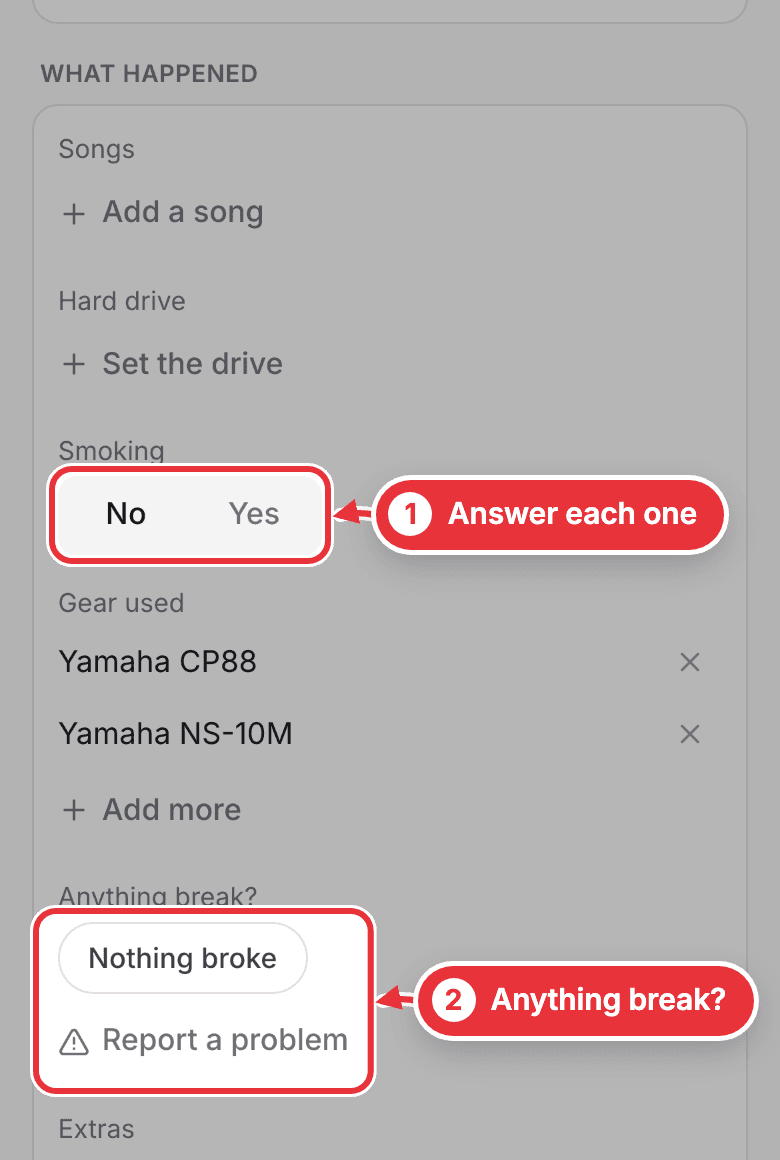 The report's questions about the night on a phone